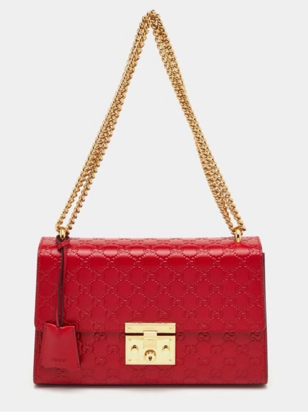 Gucci Padlock Red Medium Guccissima Leather Shoulder Bag